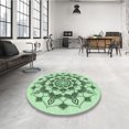 thumbnail image 4 of Ahgly Tapis d'Intérieur Lavable en Machine Carré Vert Menthe, 3 Pieds Carré, 4 of 7