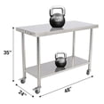 thumbnail image 3 of BeesClover Stainless Steel Table for Prep & Work with Backsplash, Kitchen Heavy Duty Table with Adjustable Under Shelf and Foot for Restaurant, Home and Hotel, 3 of 6