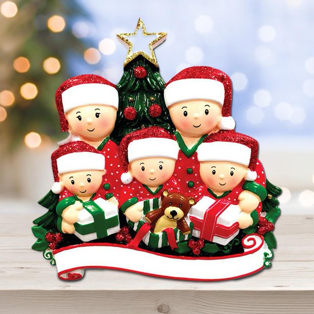 2020 Personalized Family Christmas Tree Ornament Personalized Survived Family Pendant Mini Christmas Tree Hanging Pendant