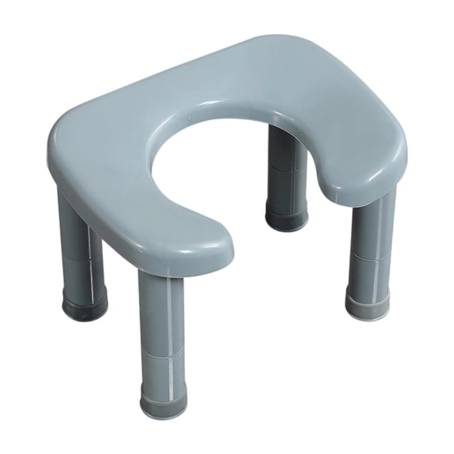 jifeng Toilet Stool Easy Storage Squatting Potty Heavy Duty Portable Bathroom Stool Gray L
