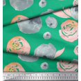 thumbnail image 2 of Soimoi Cotton Cambric Fabric Flower & Leaves Watercolor Print Fabric by the Yard 56 Inch Wide, 2 of 3