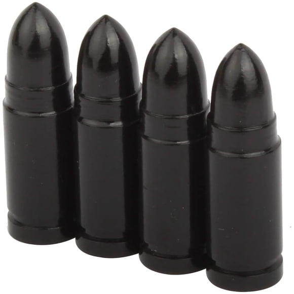 Valve Bullet Valve Stem Caps, Pack of 4, Black