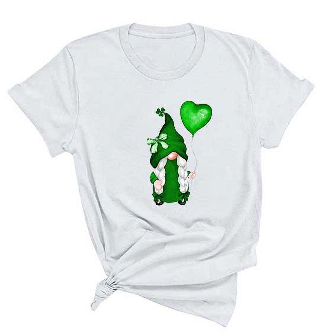 T-shirts de la Saint-Patrick pour Femmes Mode Saint-Patrick Imprimé Col Rond Manches Courtes T-Shirt Décontracté Haut T-Shirt de la Saint-Patrick