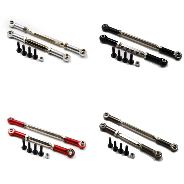 Baohd 2pcs Aluminum Alloy Steering Link Rod For VENTURE 1/10 Crawler Durable RC Car Accessories Replacement Parts Titanium