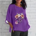 thumbnail image 1 of Blouses pour Femmes, Mode Décontractée Alzheimer Manches 3/4 Imprimé Coton Ample, 1 of 4