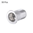 thumbnail image 4 of Unique Bargains M8 Rivet Nuts Aluminium Alloy Knurled Flat Head Threaded Insert Nut Silver 50 pcs, 4 of 5