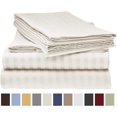 thumbnail image 1 of Deluxe Striped 1800 Prestige Soft and Comfortable Bed Sheets Set, Twin Cream, 1 of 1