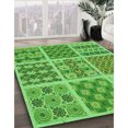 thumbnail image 3 of Ahgly Tapis Rond Lavable en Machine Intérieur Transitionnel Vert Émeraude, 7 Pieds Rond, 3 of 7