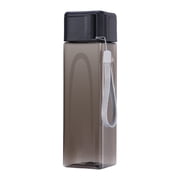 yulier 500ML Large Capacity Water Bottles Plastic Lightweight Water Bottle with a Carrying Strap, Leakproof, Drinking Sports Water Bottle for Fitness, Gym, Indoor and Outdoor Activities, Black