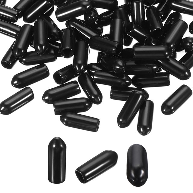 Uxcell 100 Pcs Embouts de Protection en Caoutchouc pour Panneau Perforé Diamètre Intérieur 4mm Noir
