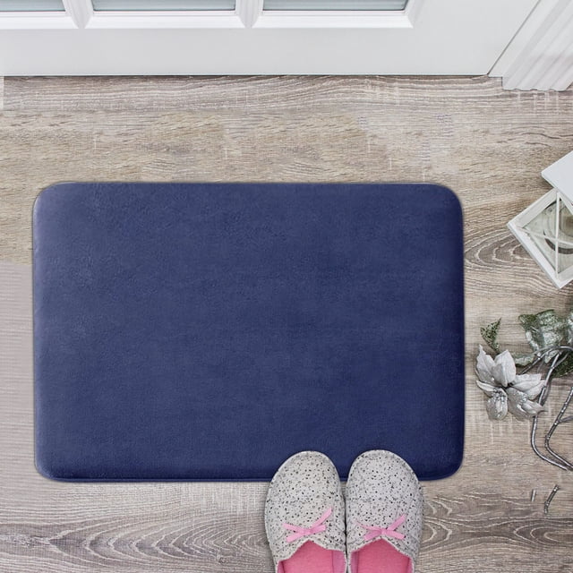 ABPWLY Floor Mat Velvet Solid Color Bath Mat Water Absorbent Non Slip Quick Dry Bathroom Living Room Entryway Floor Rug 40x60cm 1pc