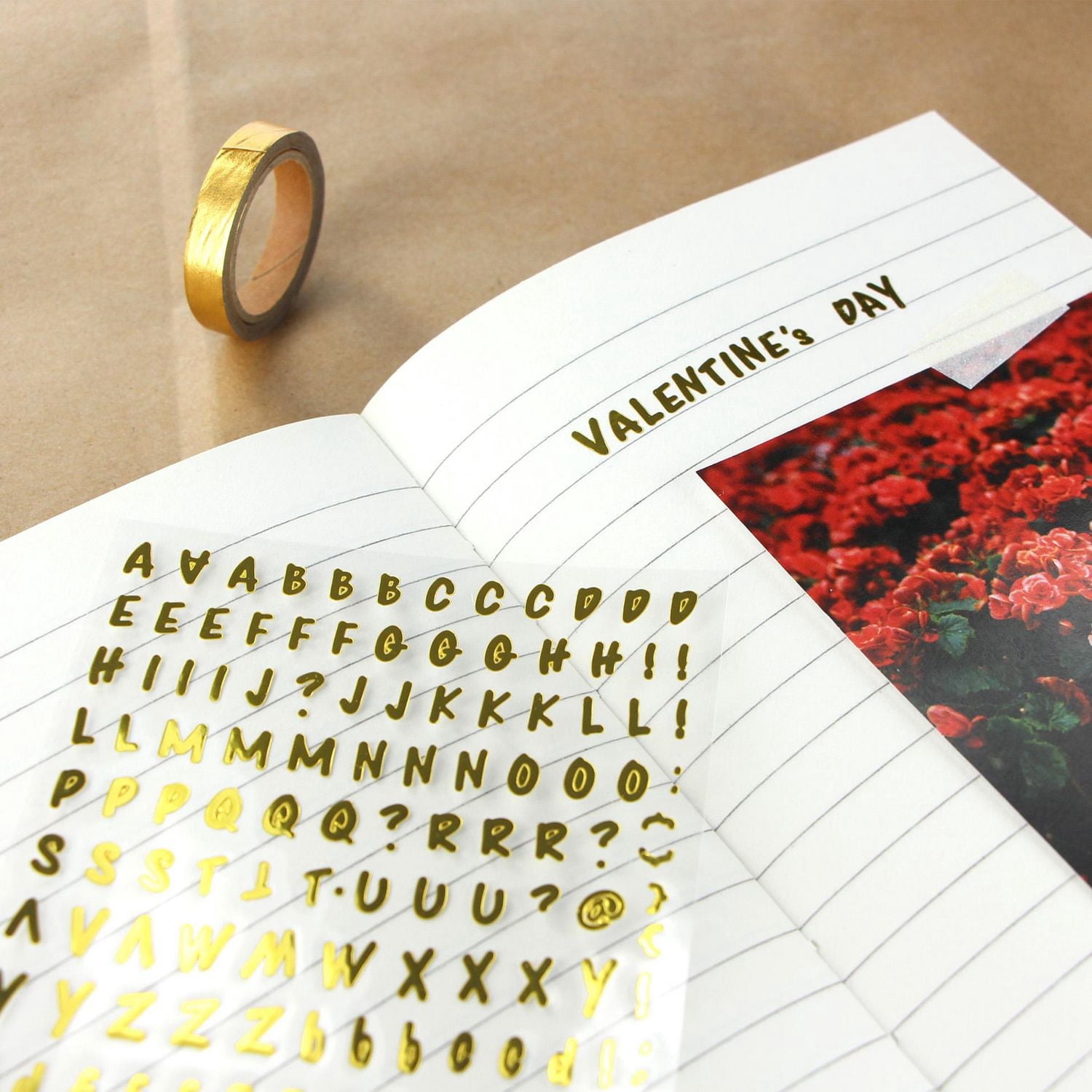 CRAFTY & CO. Alphabet Stickers Gold Decorative 518 pcs, 2 Sheets