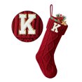 thumbnail image 1 of TETOU Bas de Noël avec Lettre Initiale 18 Pouces Bas pour Décoration de Noël - Rouge K, 1 of 6