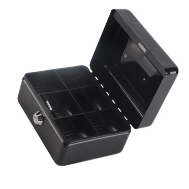 6in Mini Portable Cash Box Cash Box, Safe Box Steel Lockable Security Money Safe Box with Key Lock Home Office Use