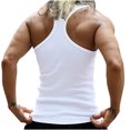 thumbnail image 4 of BADHUB Débardeurs Décontractés pour Hommes Col Rond Sans Manches T-Shirts d'Été Plage Léger Tee-Shirt Muscle Blanc L, 4 of 7