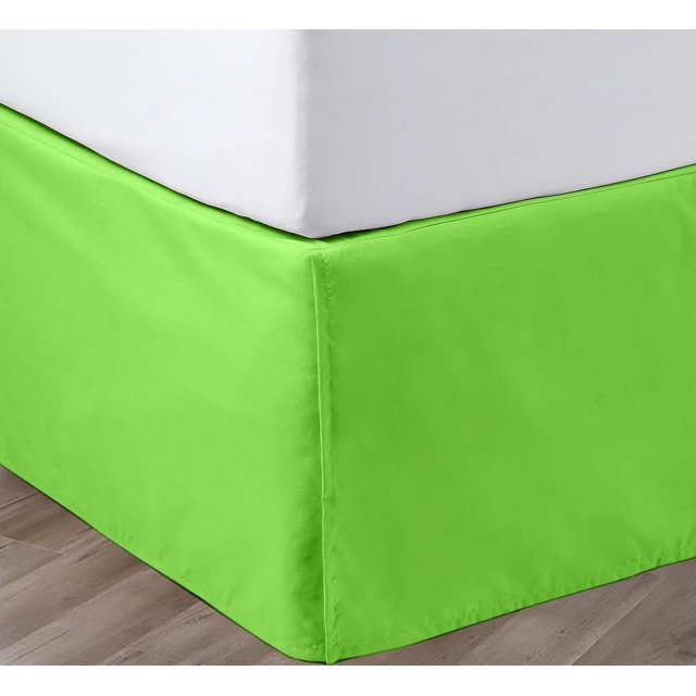 SGI Bedding 12 Inch Pleated Bed Skirt | Microfiber Bed Skirt | Fade Resistant, Wrinkle Free, Anti-static, Decorative, Extra Storage Space, Clutter-Free | Twin, Parrot Green