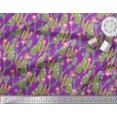 thumbnail image 2 of Soimoi Purple Rayon Fabric Flower & Cactus Tree Fabric Prints by Yard 42 Inch Wide, 2 of 3