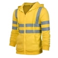 thumbnail image 3 of Long Sleeve Tops Mens Road Work High VisibilityPullover Long Sleeve Hooded Sweatshirt Tops Blouse, 3 of 6