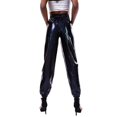 thumbnail image 2 of Femmes Taille Haute Brillant Métallique Extensible Hip Hop Pantalon Réfléchissant Jogger Pantalon, 2 of 6