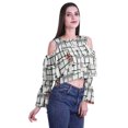 thumbnail image 3 of Moomaya Plus Size Cold Shoulder Top Printed Ladies Tops Blouses Women Party Tops, 3 of 4
