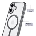 thumbnail image 3 of onn MagSafe Compatible Phone Case for iPhone 17 - Metallic Grey/Clear, 3 of 8