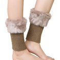 thumbnail image 2 of Women Autumn and Winter Short Turned Wool Warm Socks Boots Cover Knitting Wool Leg Protector, 2 of 4