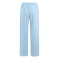 thumbnail image 5 of Timegard Cotton Linen Pants for Women Elastic Waist Drawstring Fall Travel Casual Pants with Pockets, 5 of 5