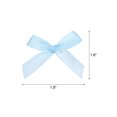 thumbnail image 2 of Unique Bargains 100Pcs Mini Ribbon Bow 1.8 inch Mini Fabric Satin Ribbon Flower Bows Light Blue, 2 of 7
