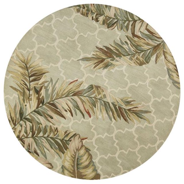 HomeRoots 354155 Tapis Rond en Laine Sauge 5 Pi 6 Po