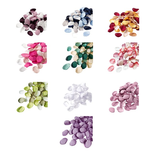 mmirethe 400pcs Polyester Silk Rose Petals Add Beauty To DIY Environmentally Friendly dark green assortedcolor 2Set