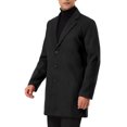thumbnail image 4 of INSPIRE CHIC Men's Coat Notched Lapel Single Breasted Mid-Weight Long Sleeve Coat 2XL Black, 4 of 7