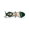 thumbnail image 4 of BLISSFUL STEP Chaussures pour Femmes Sandales à Talon Aiguille Haut à Bride Cheville à Nouer Bout Ouvert en Faux Suède Vert 7, 4 of 8