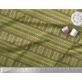 thumbnail image 3 of Soimoi Green Silk Fabric Aztec Geometric Print Fabric by the Yard 42 Inch Wide, 3 of 3