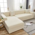 thumbnail image 1 of 2024 Plush Sectional Couch Cover   Stretch L Shape Sofa Covers For Sectional Sofa Set  L Shape Couch Protector Chaise Lounge Covers For Dogs Kids-Gray-1 Seater, 1 of 9