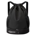 thumbnail image 1 of Qoosea Drawstring Backpack Waterproof String Gym Sports Bag with Shoe Compartment Side Mesh Pockets for Women Men, 1 of 6