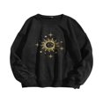 thumbnail image 2 of Pull à Manches Longues Imprimé Soleil et Lune Sweat-Shirt Décontracté Surdimensionné, Beige, 2 of 6