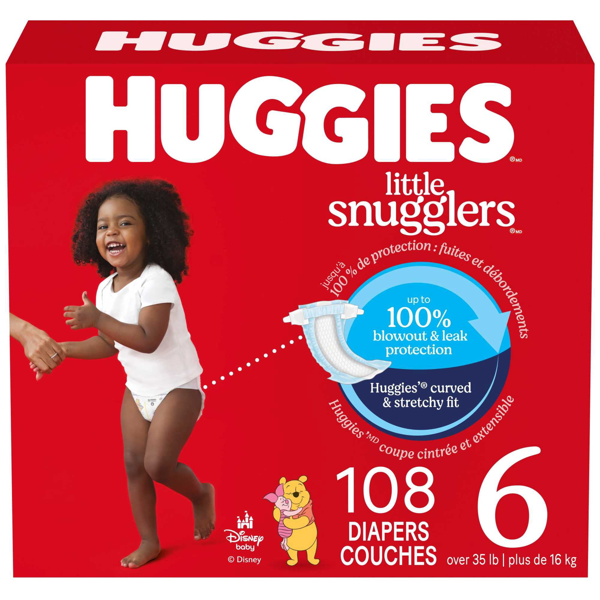 Huggies Little Snugglers Baby Diapers, Newborn (up to 10 lbs), 84 Ct