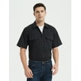 thumbnail image 4 of TOPTIE Short-Sleeve Work Shirt Straight Collar Utility Uniform Stain and Wrinkle Resistant-Black-L, 4 of 7