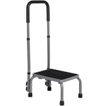 Naipo Medical Step Stool with Handle, Non-Slip Platform Adjustable Height Footstool for Seniors, Elderly & Disabled, Steel Holds up to 300 lbs, Grey