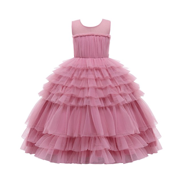 HAWEE Flower Girl Wedding Princess Communion Long Dress Pageant Formal Evening Dance Maxi Floor Length Puffy Gown