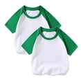 thumbnail image 1 of vdgthytj 2 Pack Kids Summer Raglan T-Shirts Girls Boys Color Block Crewneck Short Sleeve Casual Basic Tops Tees, 1 of 5
