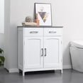 thumbnail image 2 of kleankin Freestanding Bathroom Cabinet with 2 Drawers Adjustable Shelf, 2 of 10