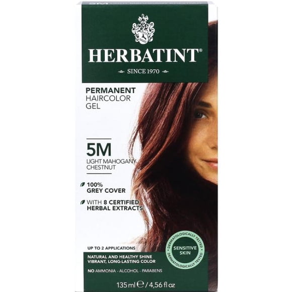 Herbatint - Permanent Hair Color, 5M Light Mahogany Chestnut, 135ml