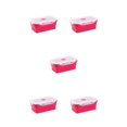 thumbnail image 1 of Ruiboury Silica Gel Compact And Convenient For Easy Storage Making Lightweight Sealed Preservation Box Microwave Lunch Box red 350ml 5Set, 1 of 6