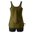 thumbnail image 5 of RKSTN Tankini Swimsuits for Women Summer Fashion Solid ColorConservative Two Piece Set Bathing Suits with Boyshorts Loose Plus Size Round Neck Sleeveless Pleated Swimsuits, 5 of 5