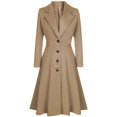 thumbnail image 2 of Women‘s Woolen Blend Coats Coat Lapel Wrap Swing Flared Winter Long Overcoat Jacket, 2 of 4