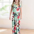 thumbnail image 2 of WEAIXIMIUNG Robes pour Filles 4T à 5T Robe Longue Maxi Décontractée Ample à Manches Courtes à Imprimé Floral avec Poches pour Fille 5-6 Ans, 2 of 4