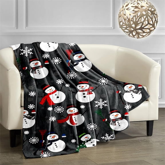 Christmas Flannel Conditioning Nap Blanket Snowflake Santa Claus Flannel Gift Blanket Double Sided Velvet Blanket