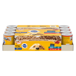 PEDIGREE Chopped Chicken and Rice & Beef Adult Wet Dog Food 9kg