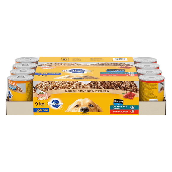 PEDIGREE Chopped Chicken and Rice & Beef Adult Wet Dog Food 500g